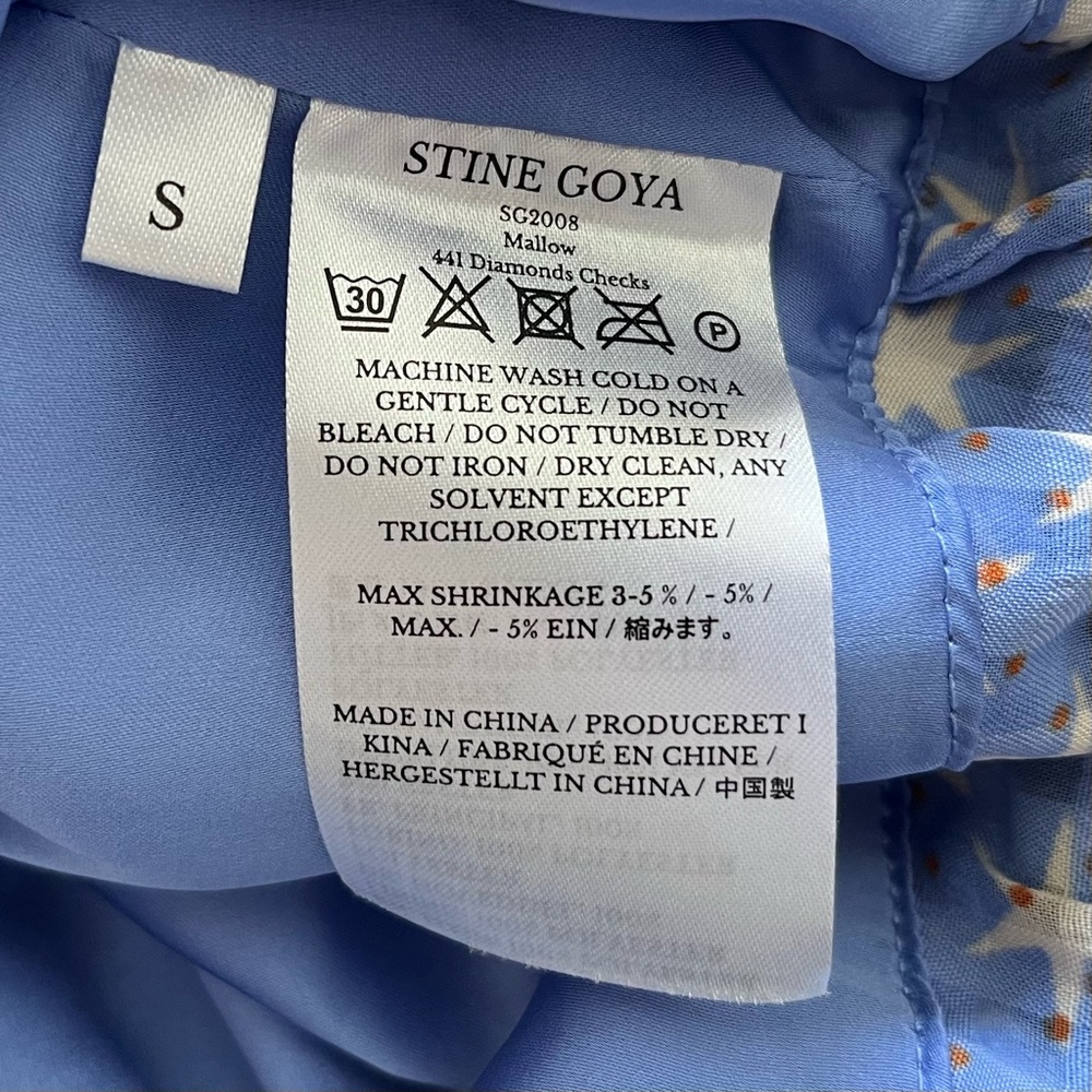 STINE GOYA MALLOW STARS TOP BLUE SIZE SMALL TRENDY CHIC CONTEMPORARY ARTSY - Picture 7 of 11